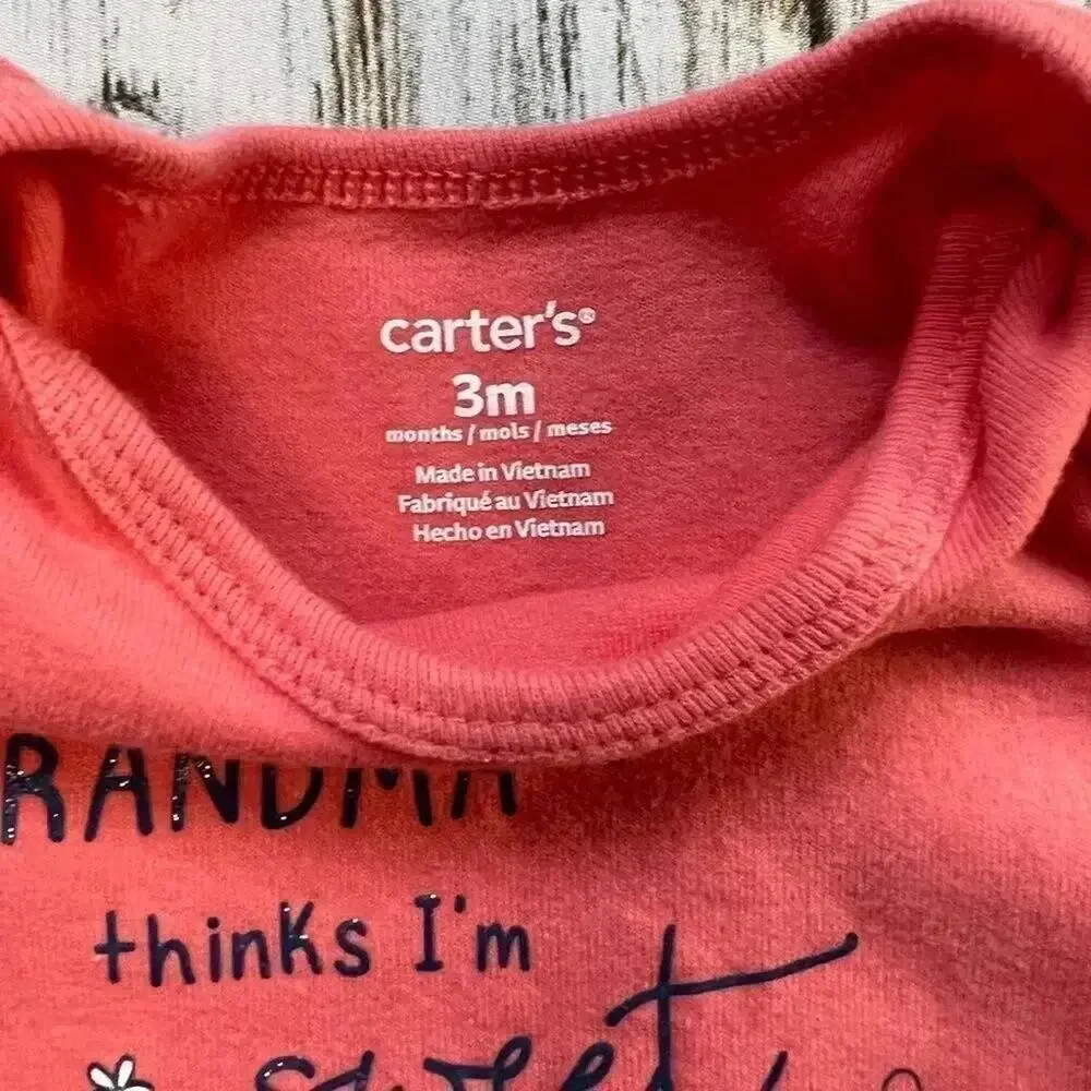 Carter’s bundle pink, striped bodysuits baby girl Size 3 months